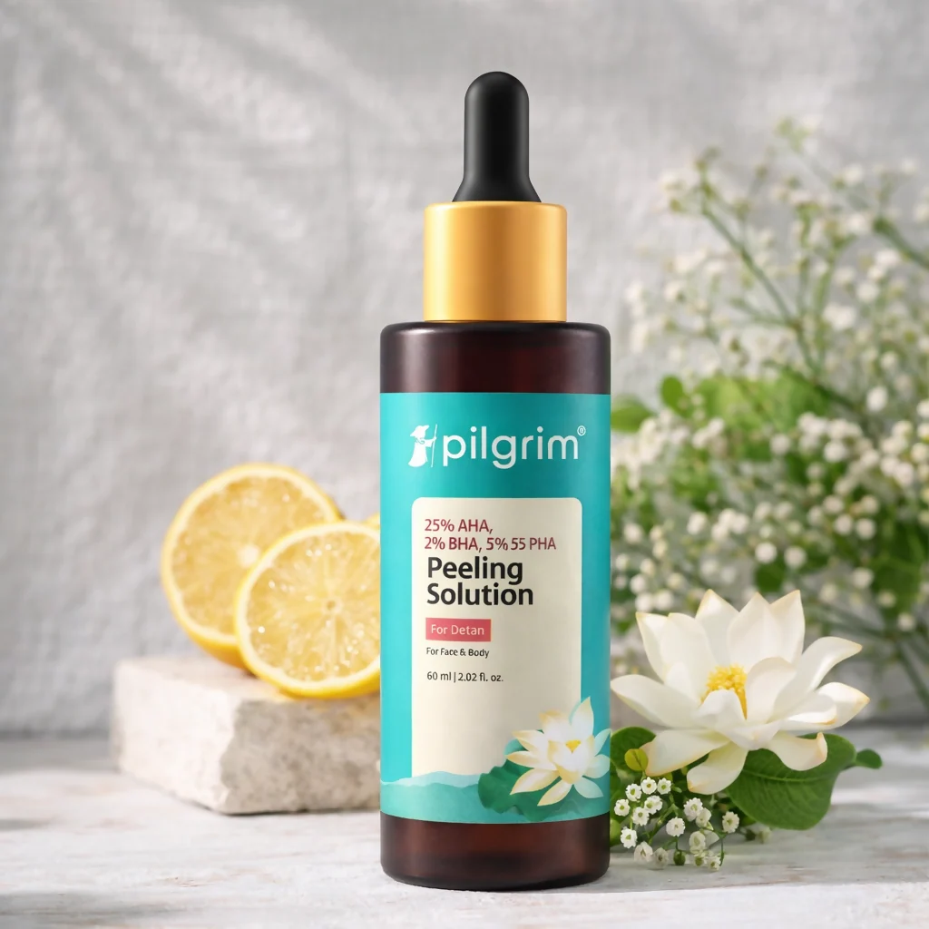 Pilgrim 25 Percent AHA 2 Percent BHA 5 Percent PHA Peeling Solution 30ml Exfoliating Brightening Skin Renewal Formula